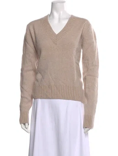 Pre-owned Dries Van Noten Wool V-neck Sweater In Neutral