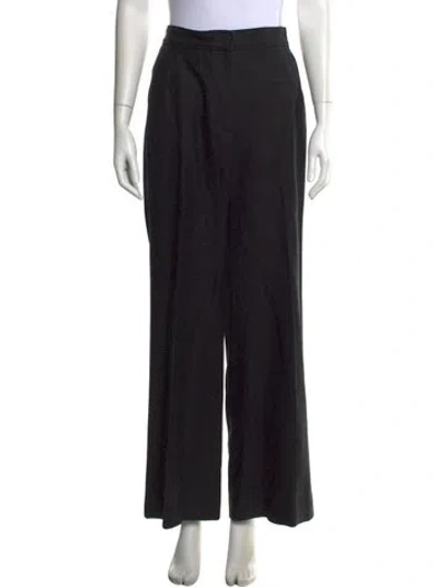 Pre-owned Dries Van Noten Wool Wide Leg Pants In Black