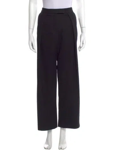 Pre-owned Dries Van Noten Wool Wide Leg Pants In Black