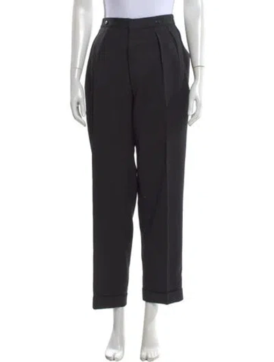 Pre-owned Dries Van Noten Wool Wide Leg Pants In Black