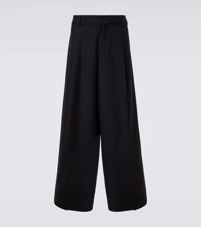 Dries Van Noten Wool Wide-leg Pants In Blue