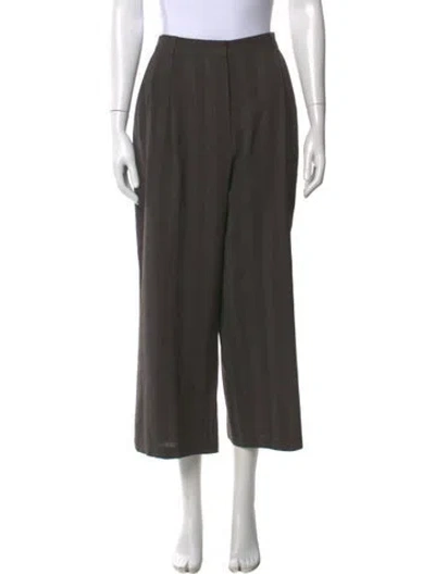 Pre-owned Dries Van Noten Wool Wide Leg Pants In Gray