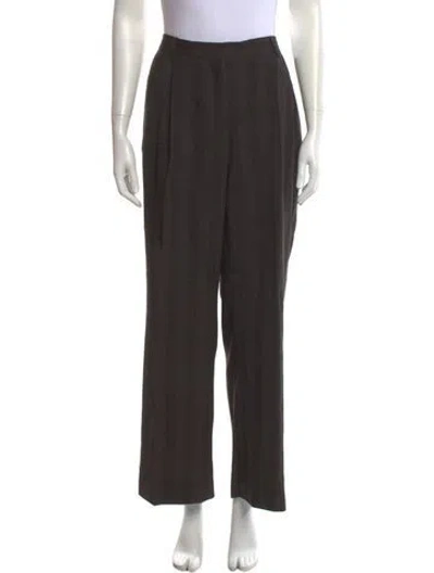 Pre-owned Dries Van Noten Wool Wide Leg Pants In Gray