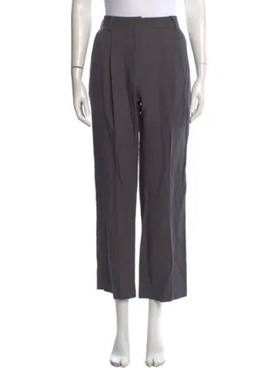 Pre-owned Dries Van Noten Wool Wide Leg Pants In Grey
