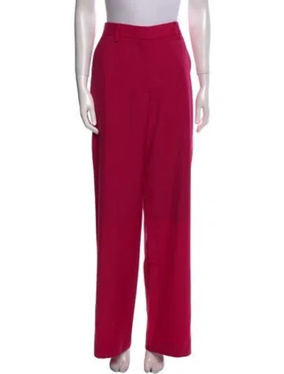 Pre-owned Dries Van Noten Wool Wide Leg Pants In Pink