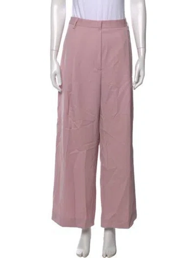 Pre-owned Dries Van Noten Wool Wide Leg Pants In Pink