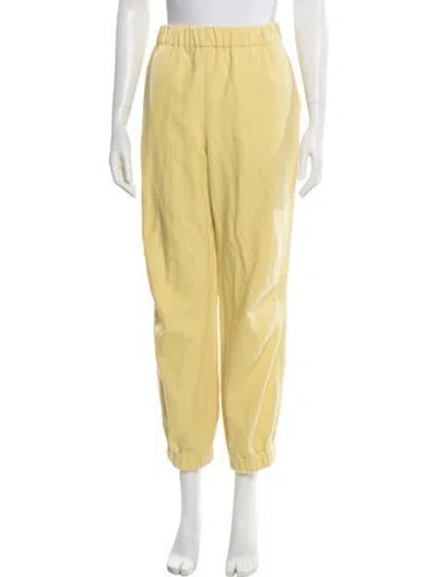 Pre-owned Dries Van Noten Wool Wide Leg Pants In Yellow