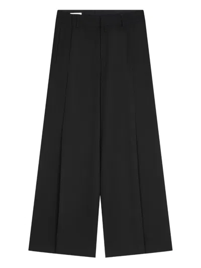 Dries Van Noten Wool Wide-leg Trousers In Black