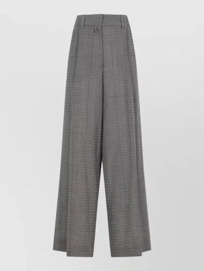 Dries Van Noten Wide-pleated Wool Pants In Gray