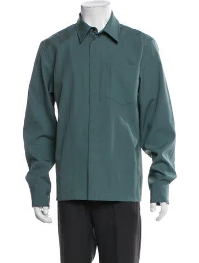 Pre-owned Dries Van Noten Wool Windbreaker In Green