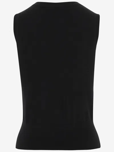 Dries Van Noten Wool With Appliqué Tank Top In Black