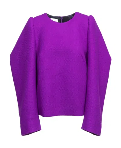 Dries Van Noten Wool Zipper Jacket In Purple