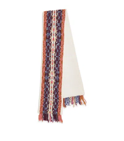 Dries Van Noten Wool-blend Fringed Scarf In Burgundy