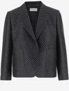 Dries Van Noten Wool-blend Patterned Blazer In Black