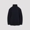 Dries Van Noten Voles Wool Blend Structured Collar Jacket In Blue