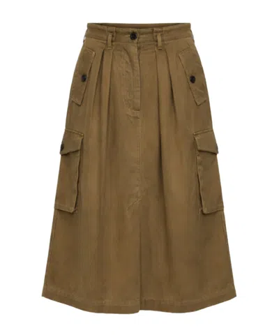 Dries Van Noten Workwear Skirt In Brown
