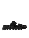 Dries Van Noten Woven Flat Sandals In Black