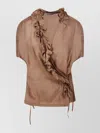 Dries Van Noten Clematis Sleeveless Wrap Blouse With Ruffle Details