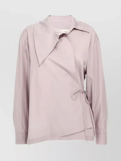 Dries Van Noten Wrap Design Shirt With Pleated Back In Pink