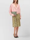 Dries Van Noten Wrap Front Long Sleeve Relaxed Top In Pink