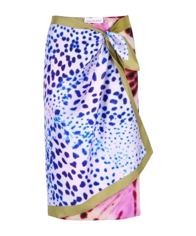 Dries Van Noten Wrap Scarf Skirt In Blue