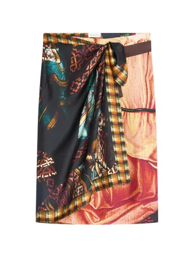 Dries Van Noten Wrap Scarf-skirt In Multi