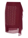 Dries Van Noten Women Midi Pareo Skirt In Bordeaux