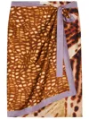 Dries Van Noten Silk Beach Cover-up In Braun