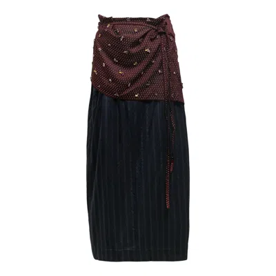 Dries Van Noten Wrap Skirts Front Slit In Brown