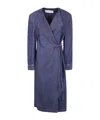 Dries Van Noten Wrap-tie Denim Coat In Blue