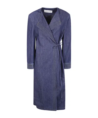 DRIES VAN NOTEN WRAP-TIE DENIM COAT