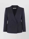 Dries Van Noten W.w. Jacket Herringbone Pattern In Blue
