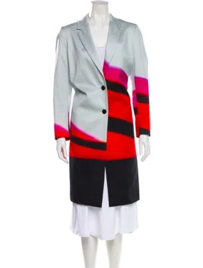 Pre-owned Dries Van Noten X Len Lye Colorblock Pattern Coat In Multi