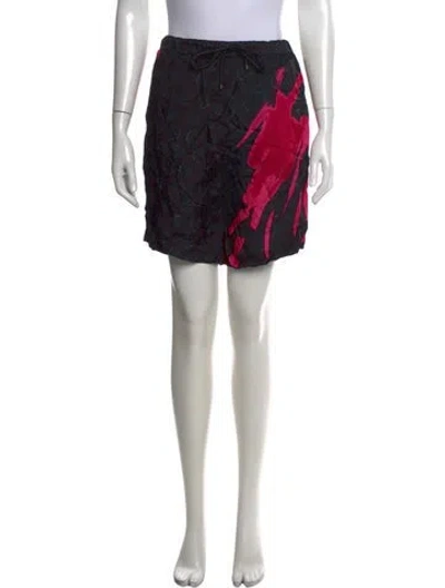 Pre-owned Dries Van Noten X Len Lye Graphic Print Mini Shorts In Black