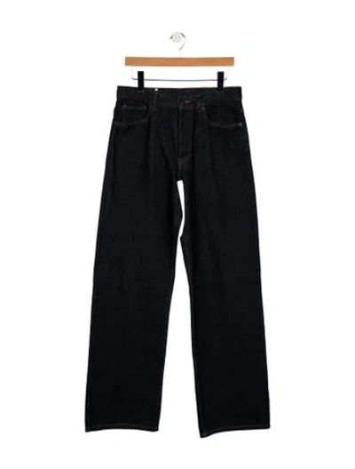 Pre-owned Dries Van Noten X Len Lye High-rise Wide Leg Jeans In Blue