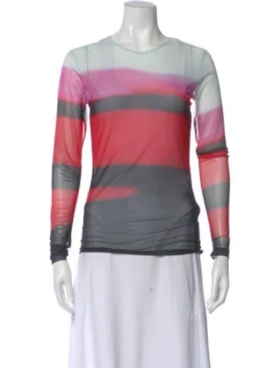 Pre-owned Dries Van Noten X Len Lye Nylon Printed Top W/ Tags In Red