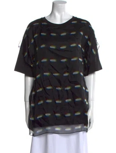 Pre-owned Dries Van Noten X Len Lye Printed Crew Neck Tunic In Black