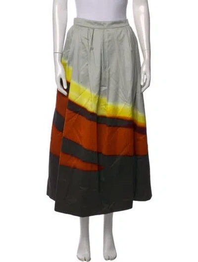 Pre-owned Dries Van Noten X Len Lye Printed Long Skirt W/ Tags In Gray