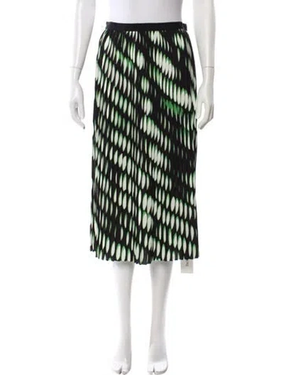 Pre-owned Dries Van Noten X Len Lye Printed Midi Length Skirt In Green