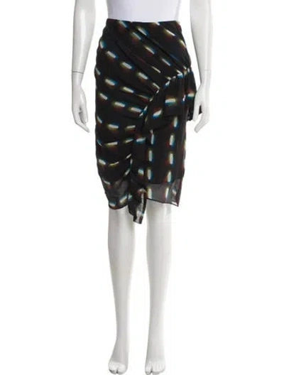Pre-owned Dries Van Noten X Len Lye Silk Knee-length Skirt In Multi