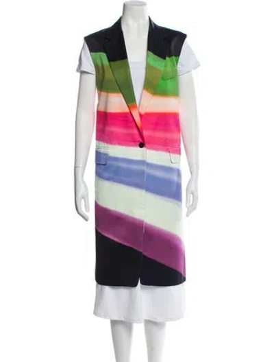 Pre-owned Dries Van Noten X Len Lye Striped Coat In Multi