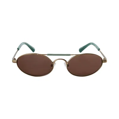 Pre-owned Dries Van Noten X Linda Farrow Oval Lenses Sunglasses 'gold/blue/grey' | Men's Size Onesize