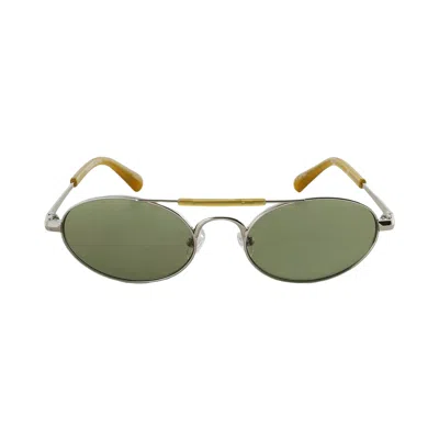 Pre-owned Dries Van Noten X Linda Farrow Oval Lenses Sunglasses 'silver/ocra/green' | Men's Size Onesize