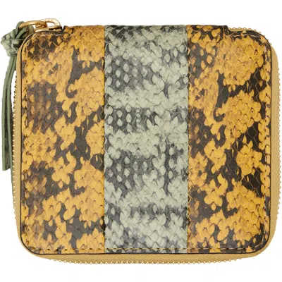 Dries Van Noten Yellow & Green Leather Wallet In 202 Yellow