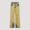 Dries Van Noten Mens Lime Washed Wide-leg Relaxed-fit Jeans In Yellow