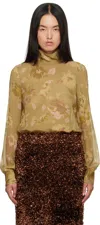 Dries Van Noten Yellow Crepe Blouse In 205 Ocra