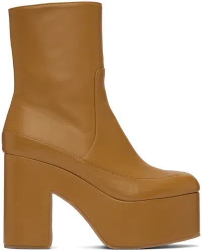 Dries Van Noten Yellow Platform Boots In 203 Mustard