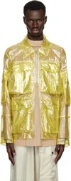 Dries Van Noten Yellow Overdyed Transparent Jacket In 201 Lime