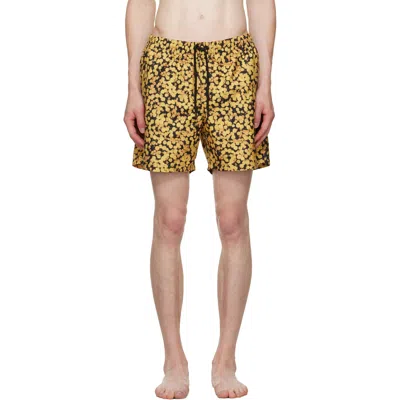 Dries Van Noten Yellow Printed Swim Shorts In Dessin B 976