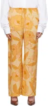 Dries Van Noten Yellow Silk Trousers In 202 Yellow
